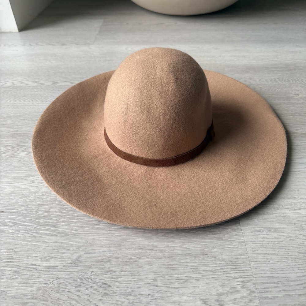 Caslon Tan and Brown Wide-Brim Hat